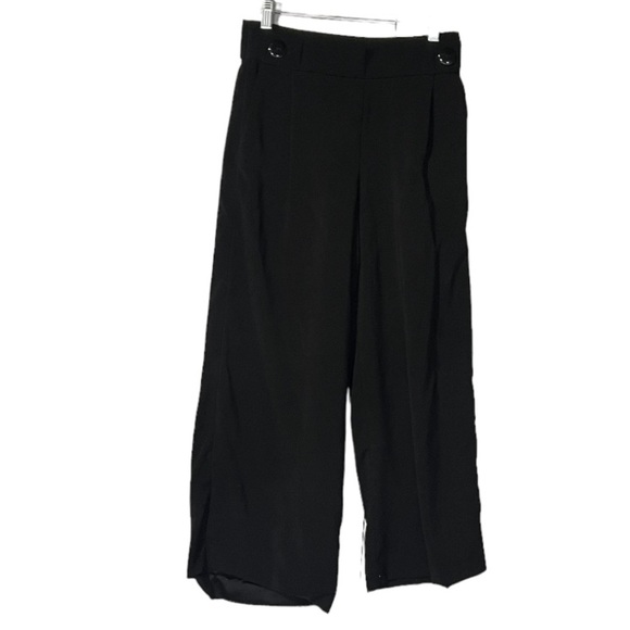 Zara TRF Pleated Wide-Leg Pants Black Size Small - Picture 1 of 9